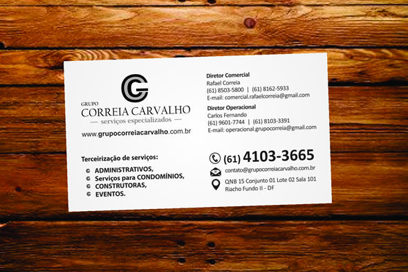 Cartão de visitas Grupo Correia Carvalho